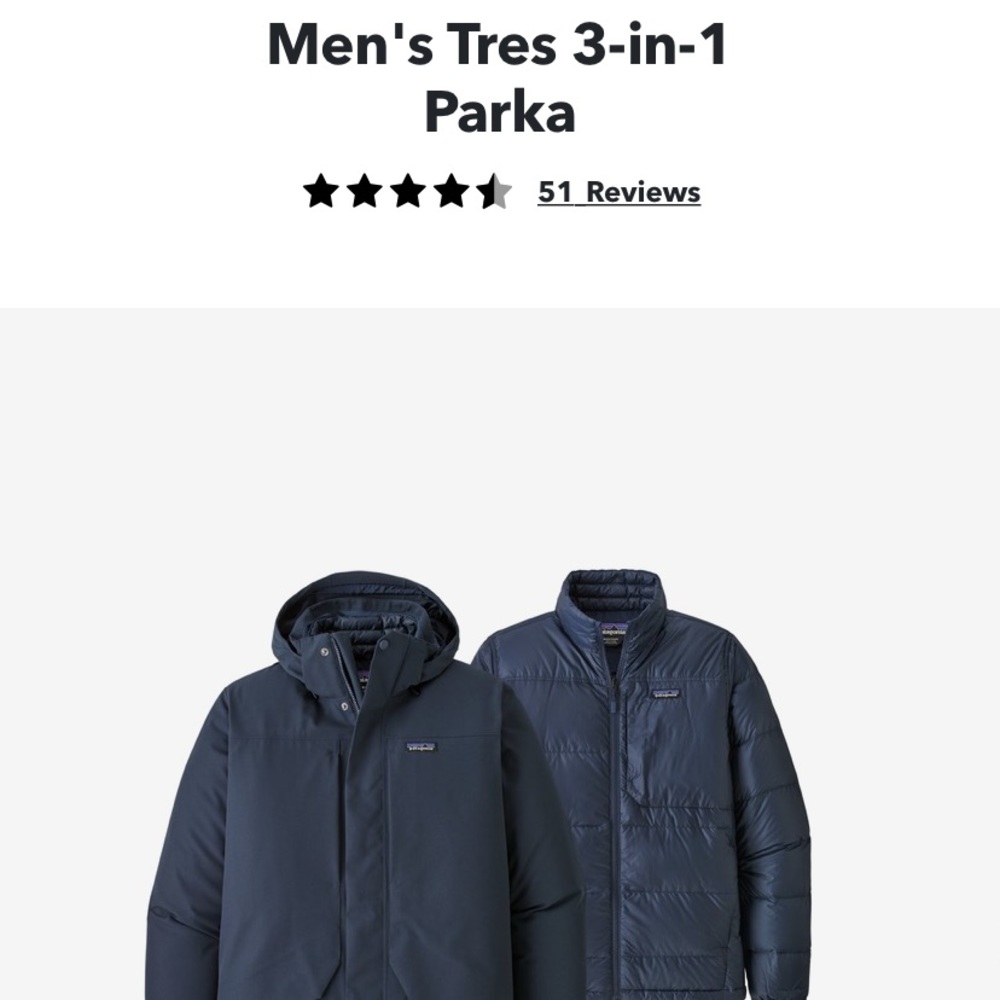 Patagonia Men’s Large Tres 3 in 1 Jacket